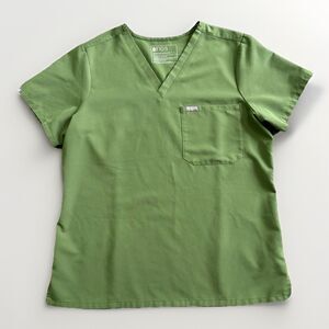 Figs Technical Collection Scrubs Top Women's Large PO 5330 Highlighter Green